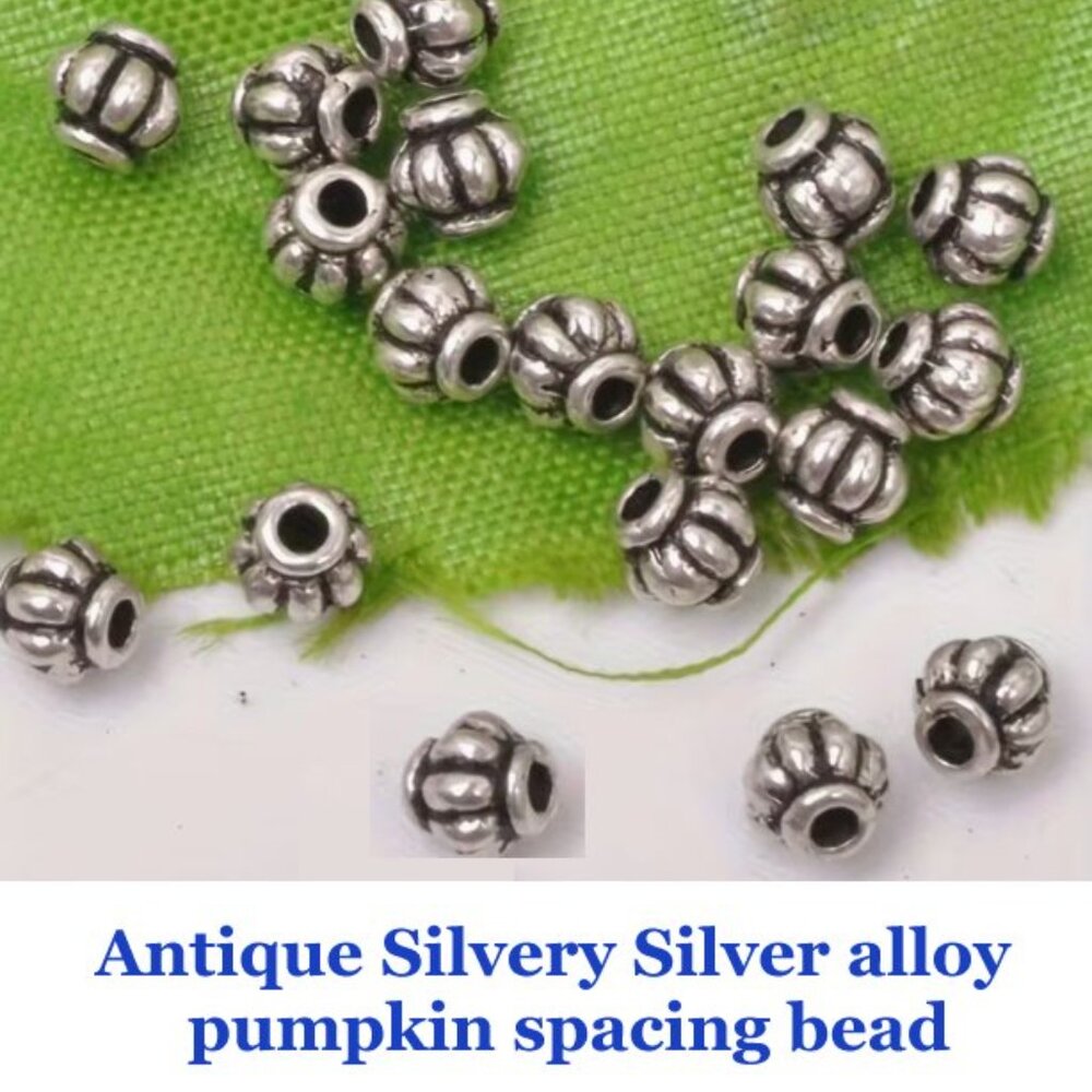 Antique Silvery Silver alloy bead spacing  100 Beads